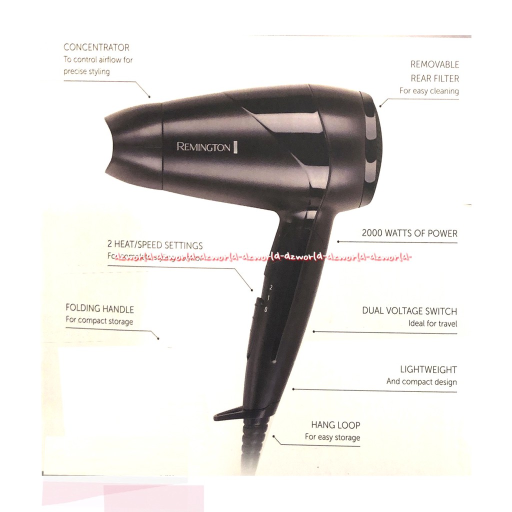 Remington Jet Setter 2000 Travel Hair Dryer Alat Pengering Rambut