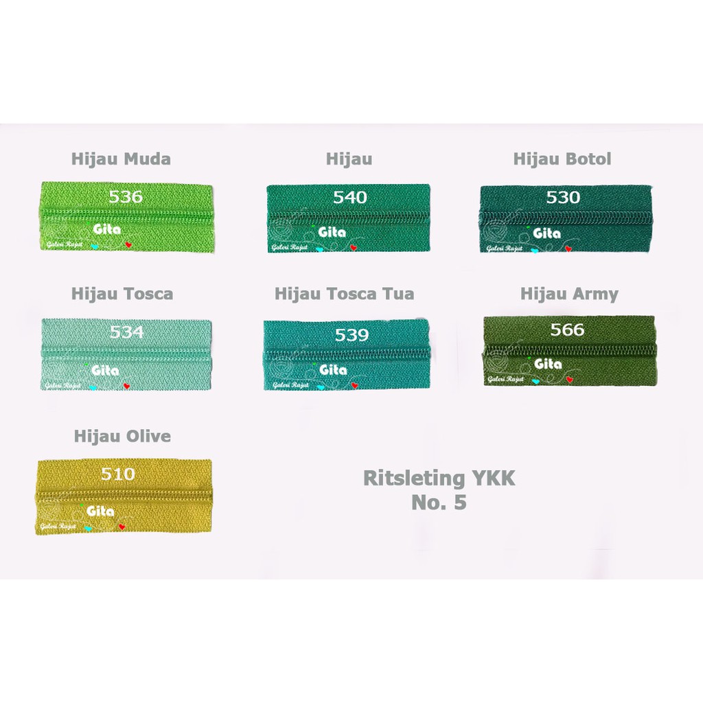 Resleting Meteran YKK No. 5 / Daun Resleting YKK