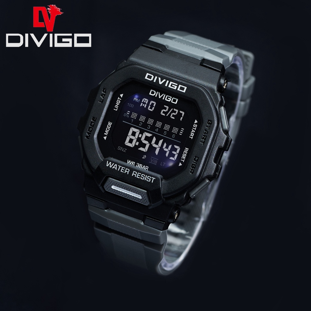 Jam Tangan Pria Digital DIVIGO DV-7209 Original Water Resistant