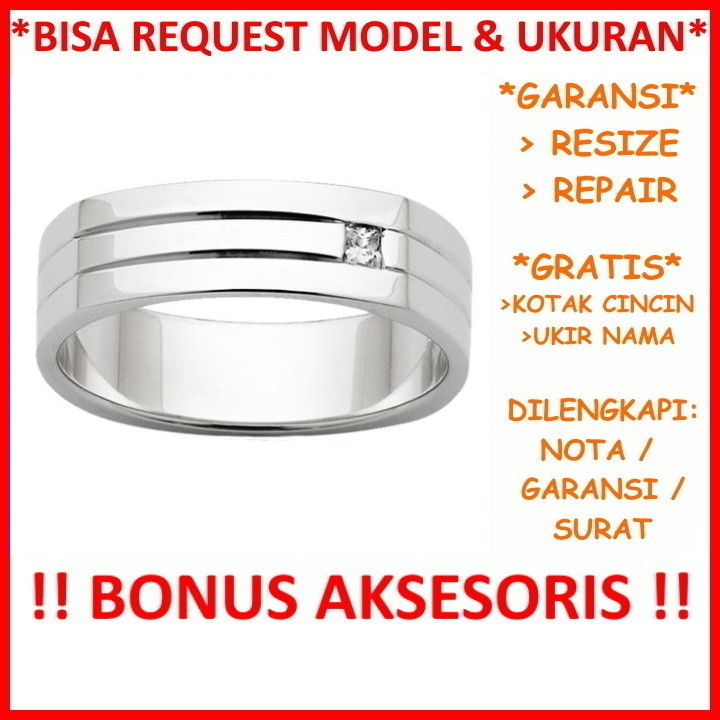 Gratis Tulis Ukir Nama Bisa Pesan Model Garansi Silver Asli Cincin Kawin Perak Tunangan Id402