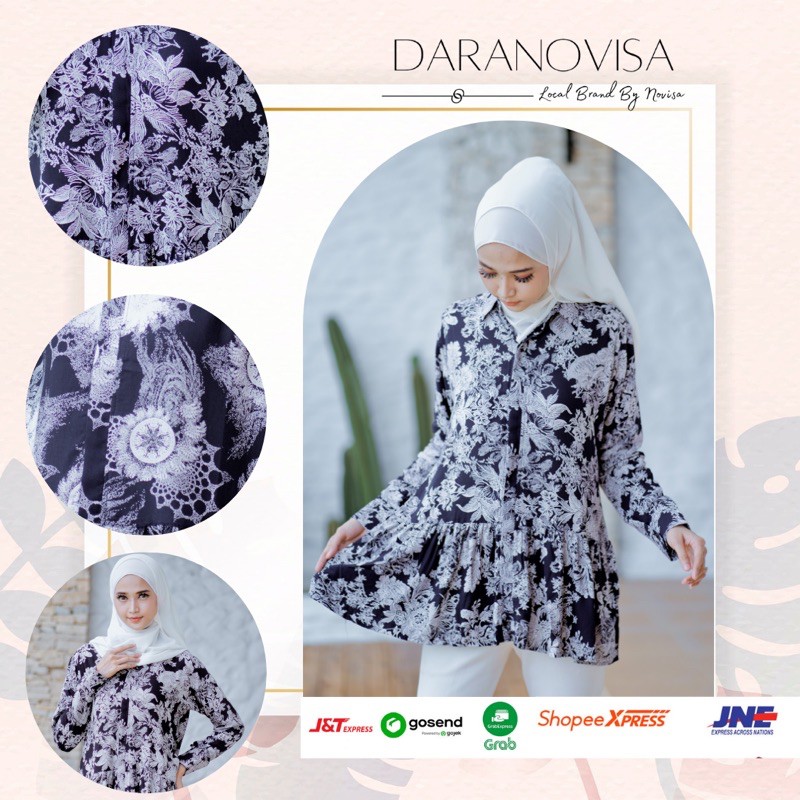 ALUNA Peplum / BLOUSE WANITA / ATASAN WANITA / PEPLUM BLOUSE / BLOUSE MOTIF BUNGA / PREMIUM QUALITY