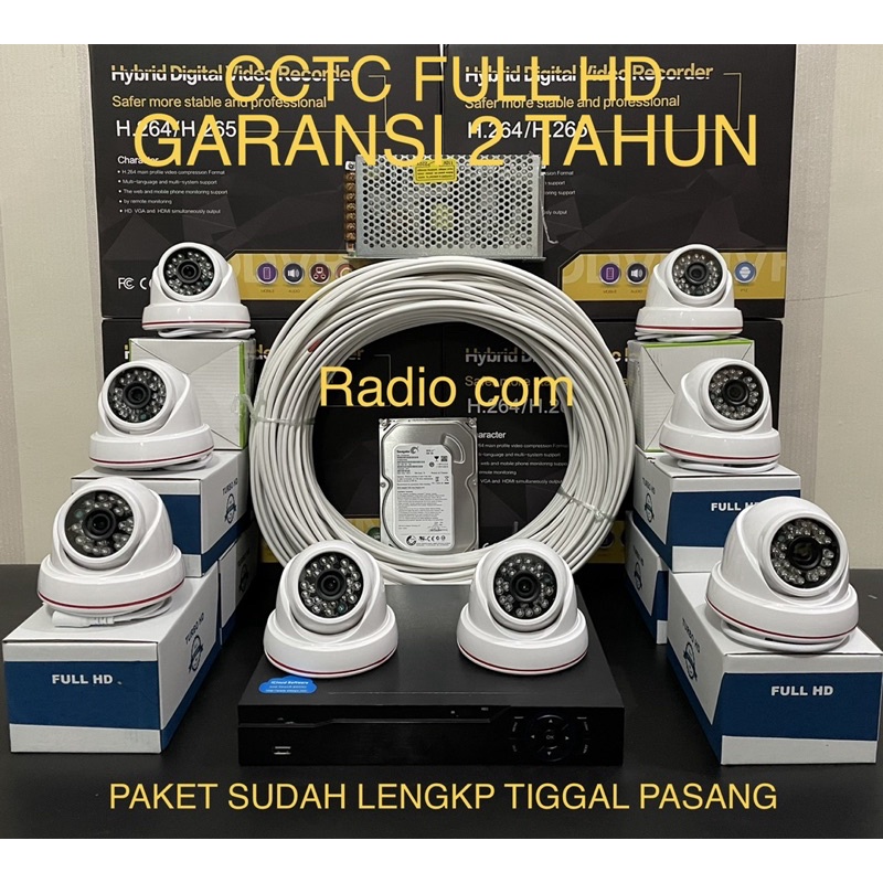 paket cctv 8 chanel 8 camera 5mp 1080p full hd ir sony(full 8 indoor)