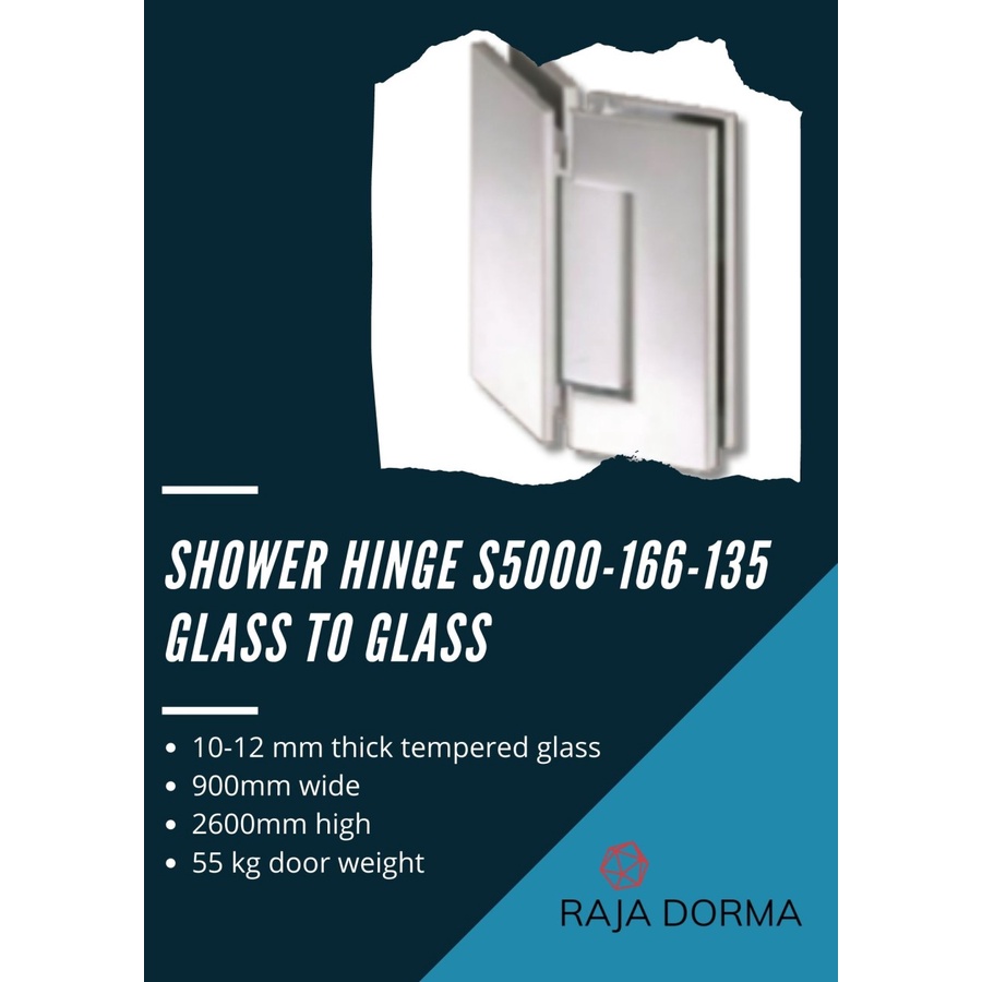 Shower Hinge Dorma S5000-166 Glass To Glass 135 / PSS