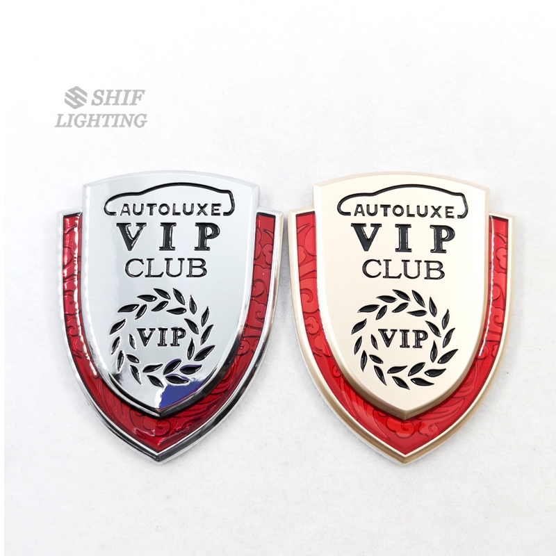 1pc Stiker Logo VIP CLUB Metal Multi Warna Untuk Dekorasi Bodi Belakang Mobil