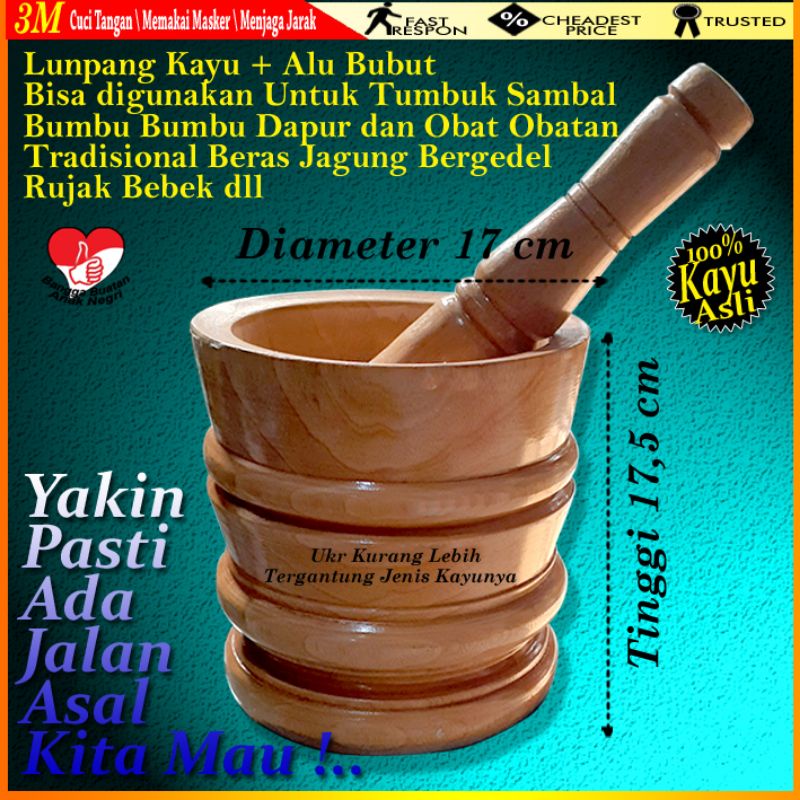Lumpang Kayu Besar / Tumbukan Kayu / Lumpang+Alu