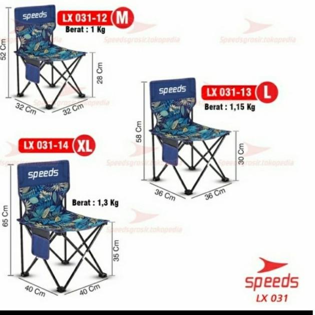 Kursi Lipat Outdoor Portable Kursi Camping SPEEDS Ukuran M, L, XL