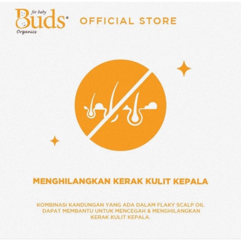 Buds Organics Flaky Scalp Oil - Minyak Kerak Kulit Kepala Bayi &amp; Anak