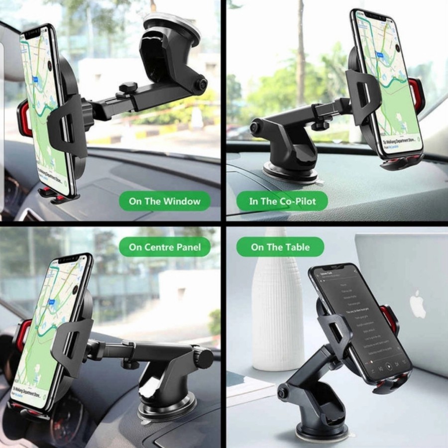 (GROSIRJAYA32) Car Holder Hp Mobil HD-09 360 Degree Rotation Universal Phone Hd09