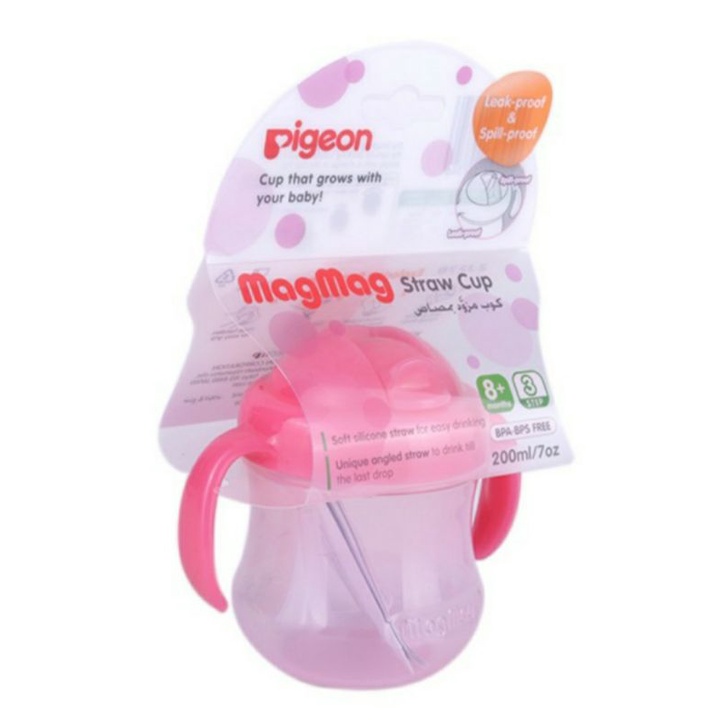 Pigeon Mag Mag Straw Cup Import  / Botol Minum Sedotan Training Straw Cup  200ml