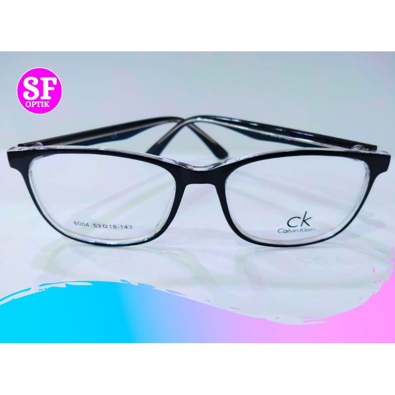 Frame Kacamata Pria | Celvin Klein Kotak Hitam Bening