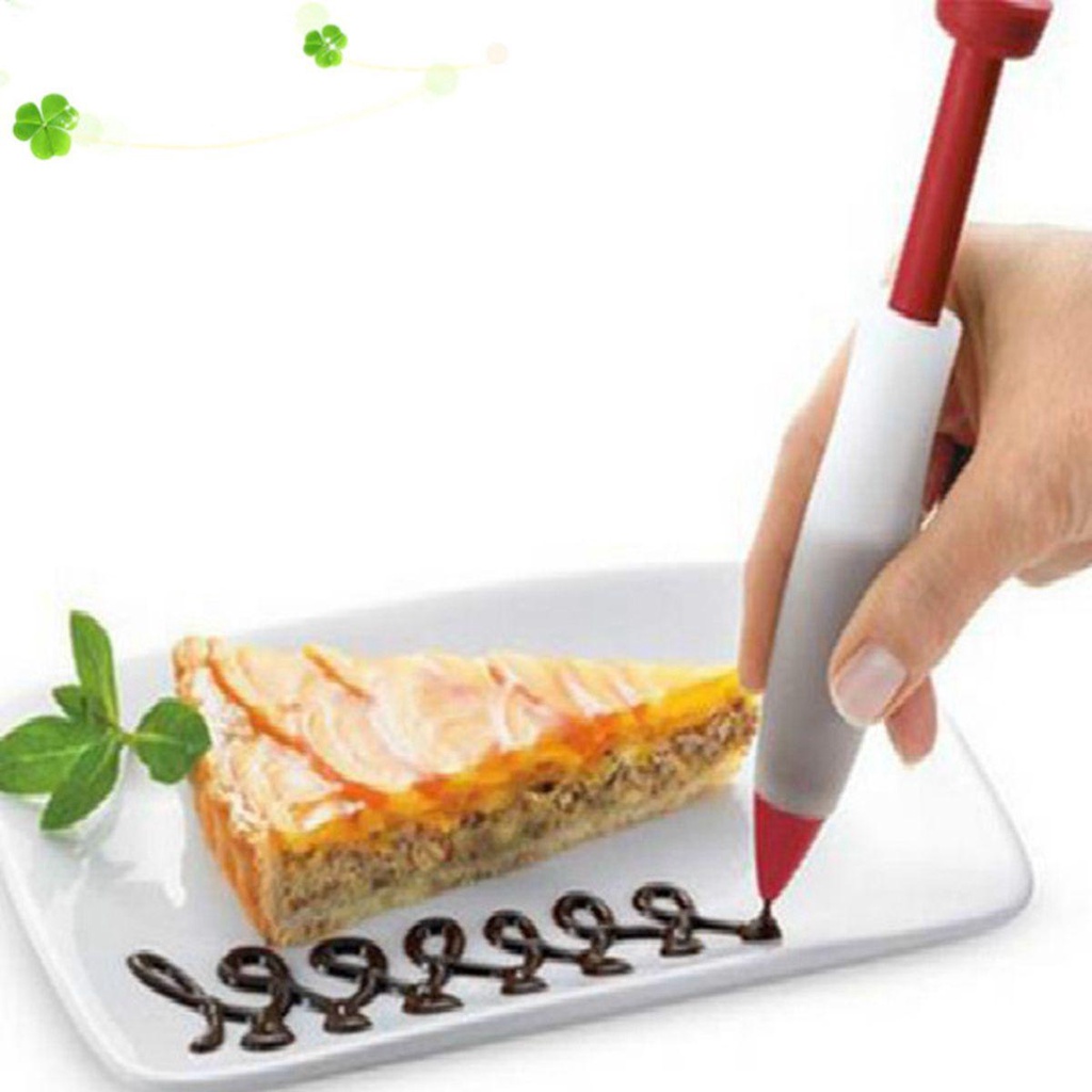 [Elegan] Cake Icing Pen Cookie Coklat Reusable Dapur Silikon Baking Piping Nozel