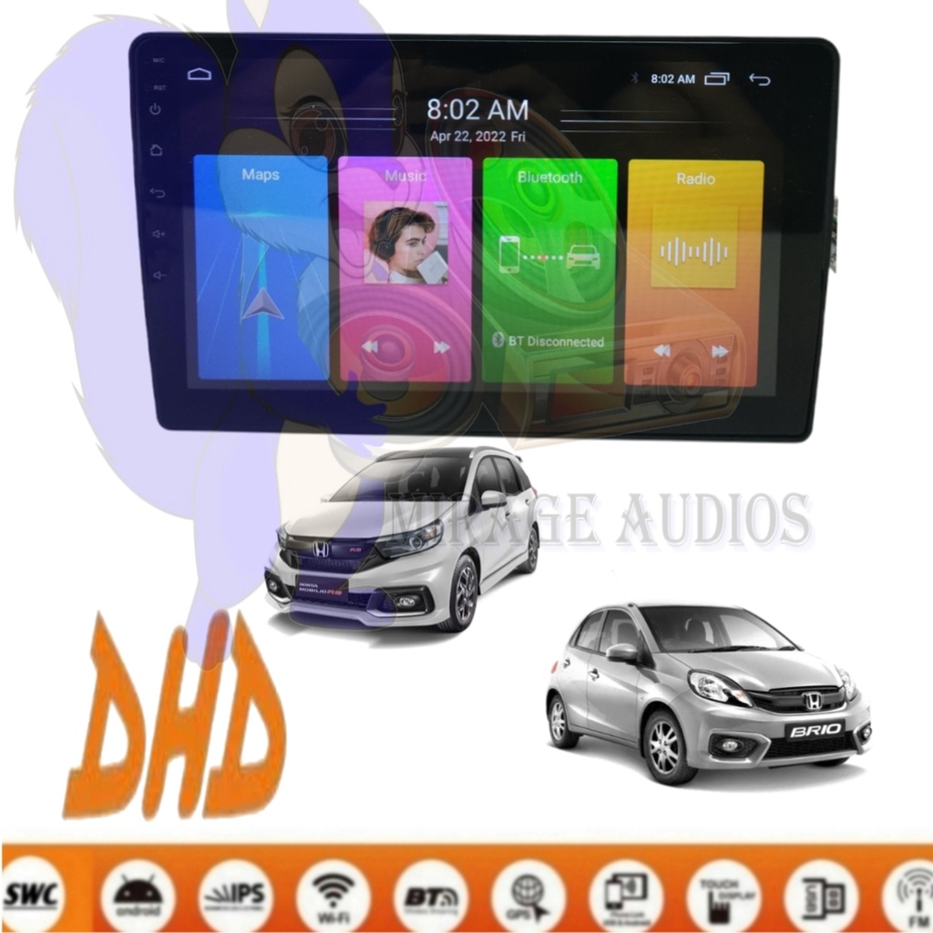 Head Unit Android DHD 10 Inch Brio - Mobilio - BRV 2012 - 2015 PNP