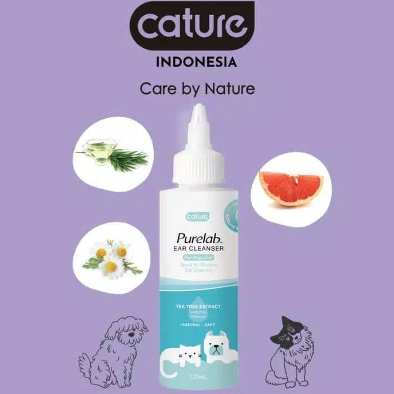 Cature Purelab Series - Ear Cleanser 120ml / Pembersih Telinga Anjing