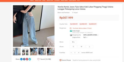 Wanita Rantai Jeans Tipis Seksi Kaki Lebar Pinggang Tinggi Celana Longgar Pelangsing Lurus Celana