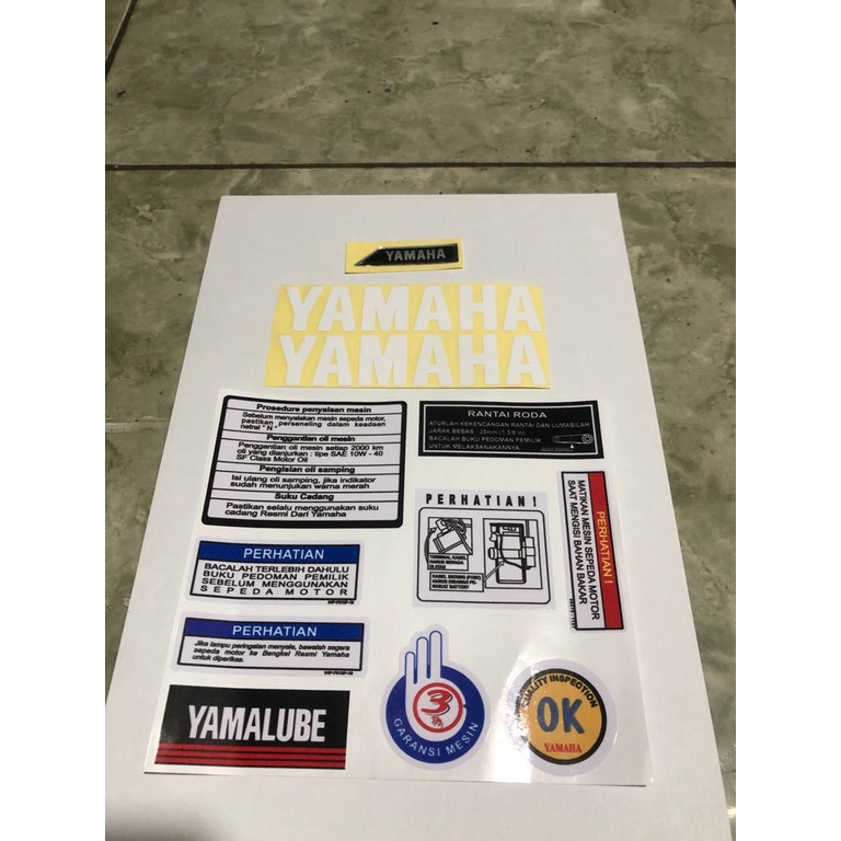 Stiker warning yamaha force 1 sticker prosedur f1zr