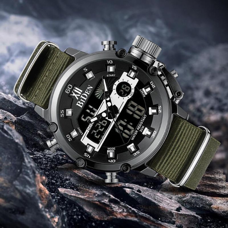 Jam Tangan Pria BIDEN YN0164 Original Kulit Sporty Militari Anti Air