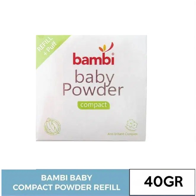 BAMBI Baby Powder Compact Refill Bedak Bayi 40gr / Kemasan REFILL