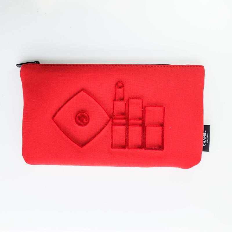 Chanel Makeup Cosmetic Red Soft Pouch Sleeve - Authentic Official Merchandise