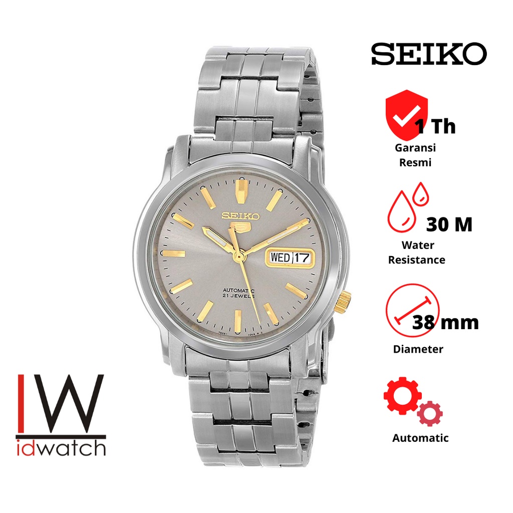 Seiko 5 SNKK67K1 Automatic Jam Tangan Pria Original SNKK67 Strap Rantai Stainless Steel