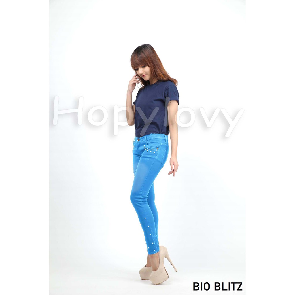 HOPYLOVY SALE - Celana Panjang Jeans Skinny Wanita Kombi Mutiara NICOLE