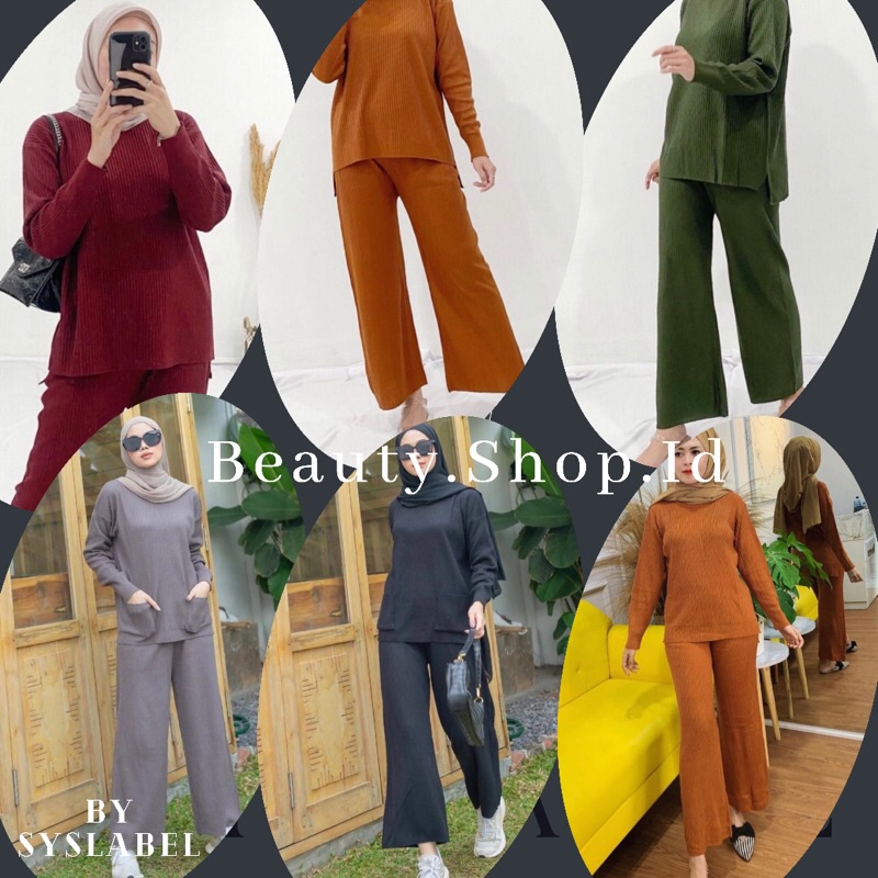 RISHA SET KNIT - ONE SET KULOT A2