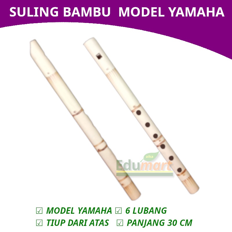 Mainan Seruling Bambu Model Yamaha Suling Enam Lubang 6 Tiup Atas Alat Musik Tradisional Indonesian Bamboo Flute