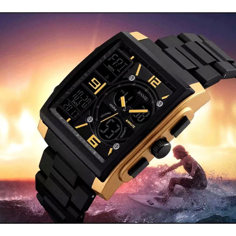 Gratis Ongkir Jam Tangan Skmei 1274 Tahan Air 50M Original Dual Time KOTAK
