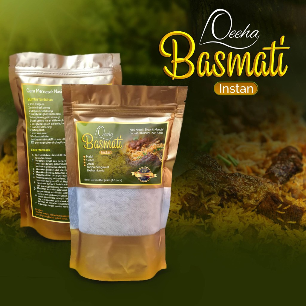 

MURAH Beras BASMATI + BUMBU (Nasi KEBULI/ BRIYANI/ MANDHI/ KHABSAH/ BUKHORI/KARI ACEH) 350 gr