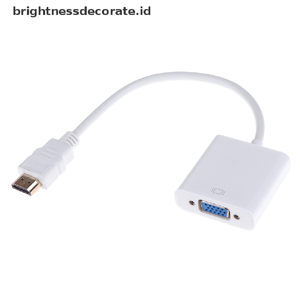 1 Pc Adaptor Konverter HDMI Ke VGA HD 1080P Warna Putih