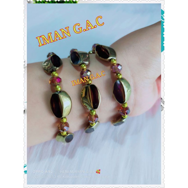 Gelang kristal kaca/gelang kaca madura mengkilap/gelang ampel