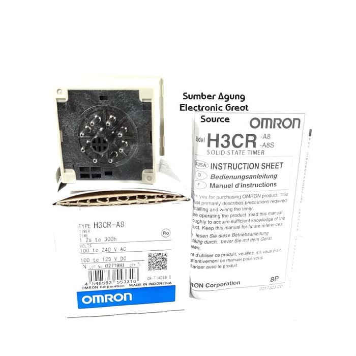 Timer Panel Listrik OMRON H3CR-A8 H3CR A8 100 240V AC Made in Indonesi