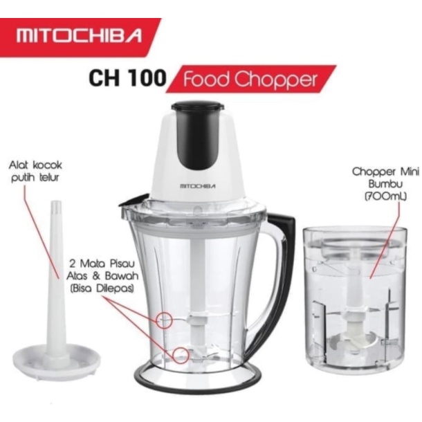 Mitochiba Chopper Food Blender 1,5 Liter CH-100 CH100 Daging dan Bumbu