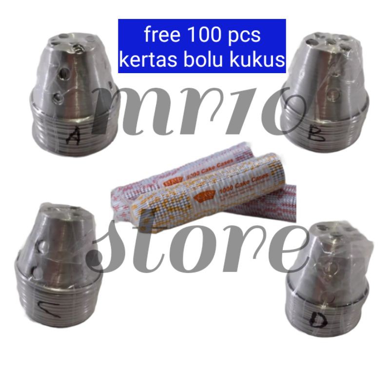 12 pcs cetakan bolu kukus free 100 pcs kertas bolu kukus