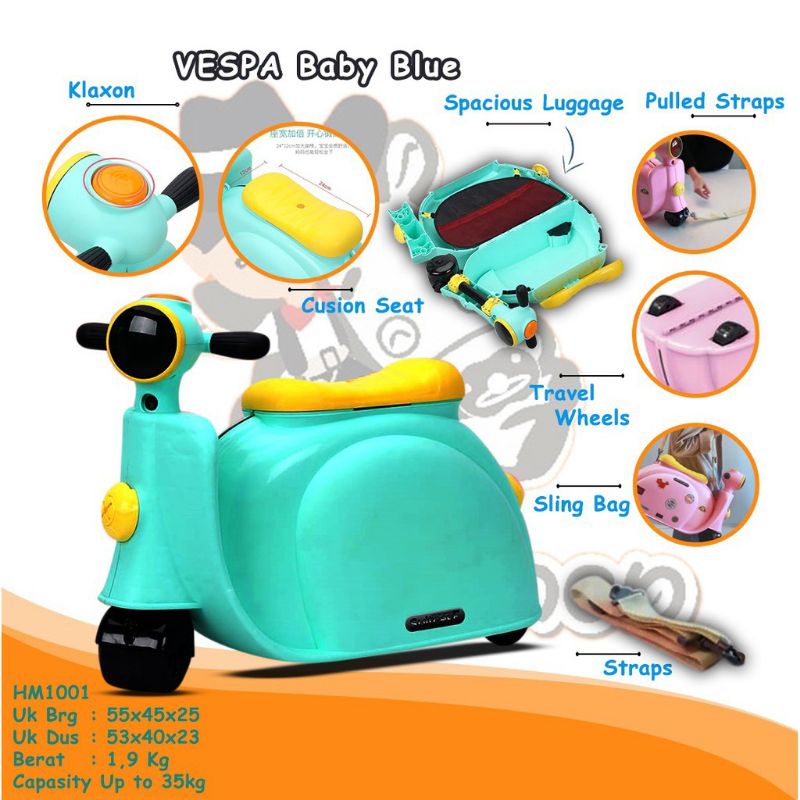 Tas koper travelling anak bentuk skuter vespa