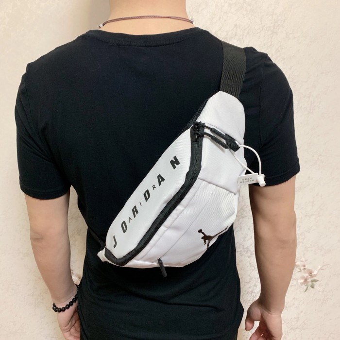 Tas Pria Kulit Tas Selempang Pria Air Jordan Import / Waist Bag Pria Import #KN04 - Putih Promo
