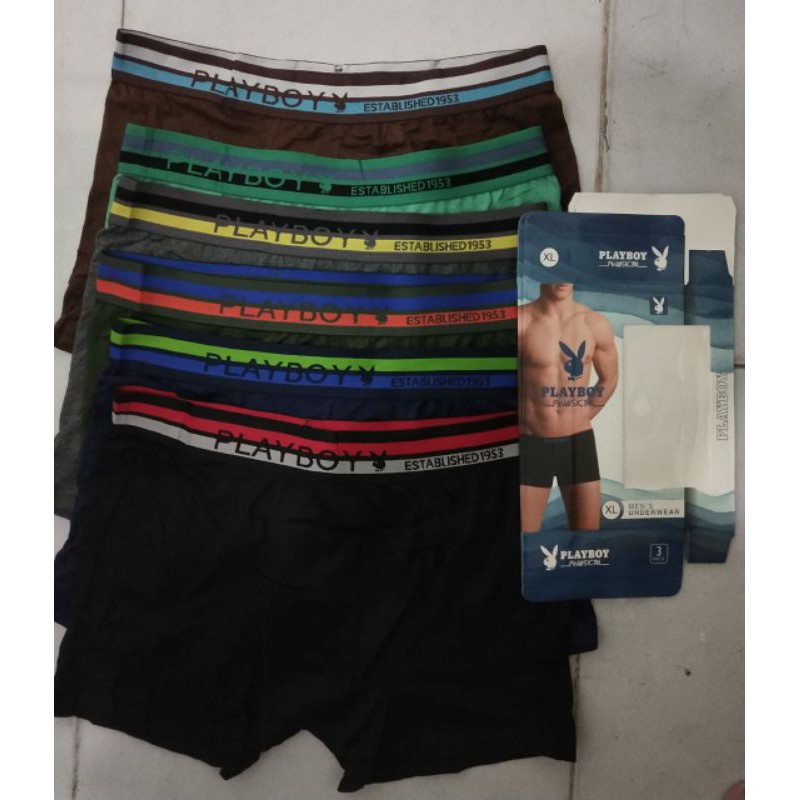 CD Boxer Playboy Pria (M, L, XL) Per 1 PC