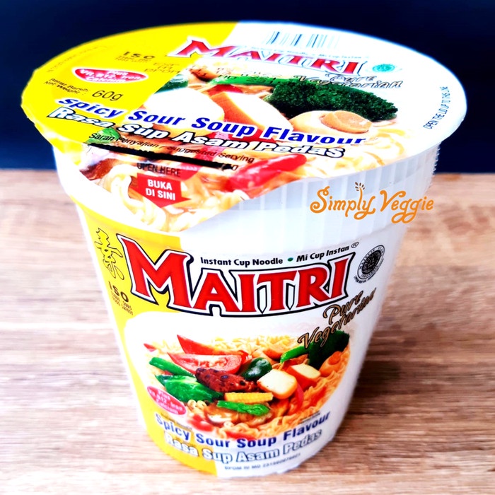 ds201vvs Maitri Mie Cup Instant Vegetarian Rasa Sup Asam Pedas / Mie Maitri Cup Ffa2D01A1