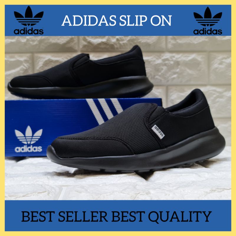 SEPATU ADIDAS SLIP ON HITAM PRIA DAN WANITA SIZE 31 - 44 / SEPATU ANAK DAN DEWASA / SNEAKERS KASUAL PROMO / SEPATU SEKOLAH KULIAH KERJA COWOK CEWEK