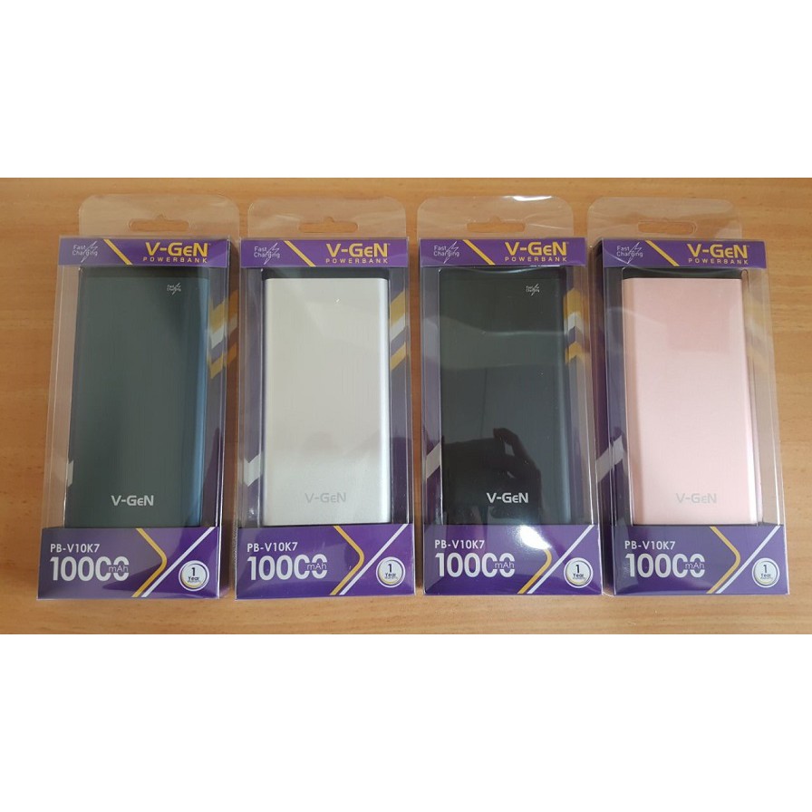 Powerbank V-GeN Platinum V10K7 10000 mAh Fast Charging 3.0