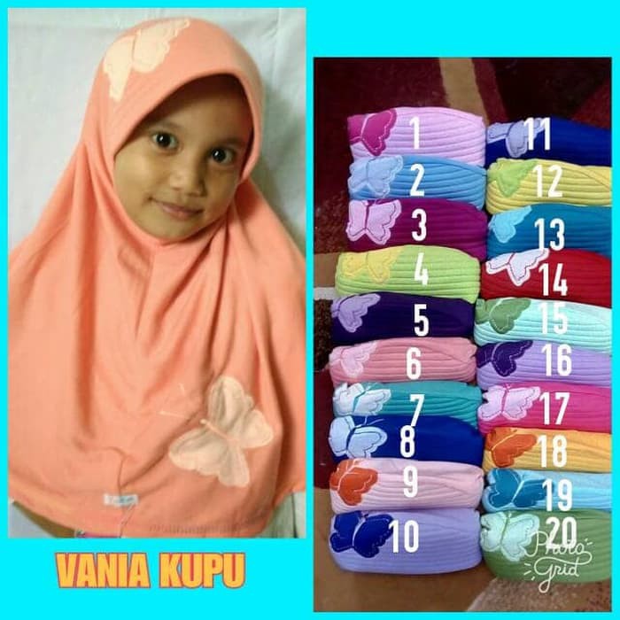 Jilbab anak merk vania fahira /bergo sekolah sd
