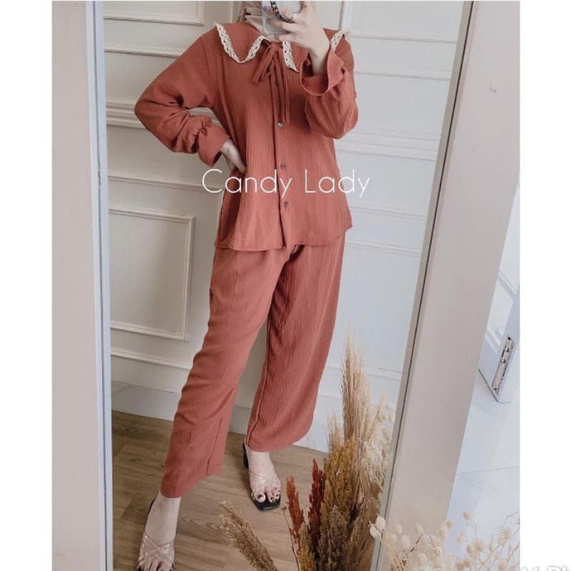 ONE SET CRINCLE || BELLE SET || ONE SET CINCIN HITAM || STELAN WANITA-1