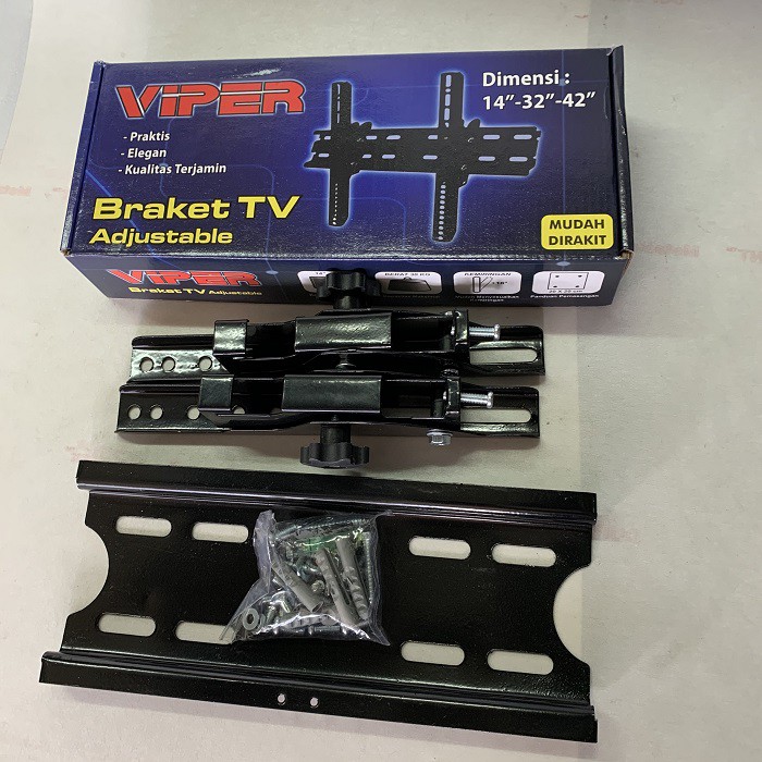 VIPER Adjustable Bracket Tv LCD LED 14 - 32 - 42 inch Gantungan TV Breket