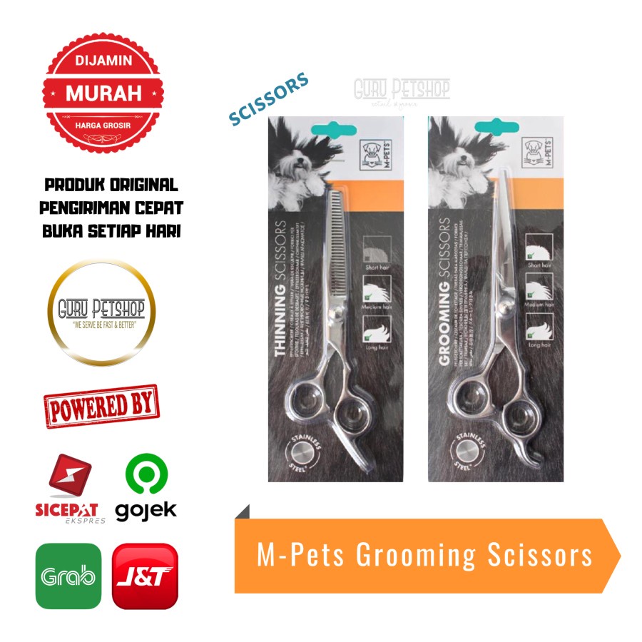 M-Pets Grooming Scissors Steel Thining Curve Gunting Bulu KucingAnjing