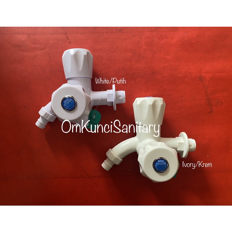 NEW SOLIGEN Kran Cabang Shower Kran Double Shower Keran Cabang Plastik PVC Soligen S10