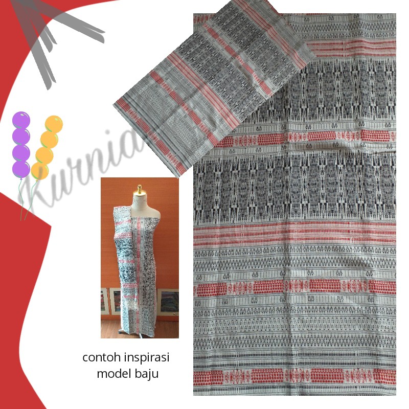 Kain Tenun Songket Medan Warna Hitam Merah