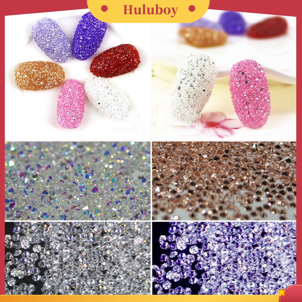 Huluboy Huluboy♡ 1000pcs Pasir Berlian Imitasi Mini 1.2mm Untuk Dekorasi Nail Art DIY