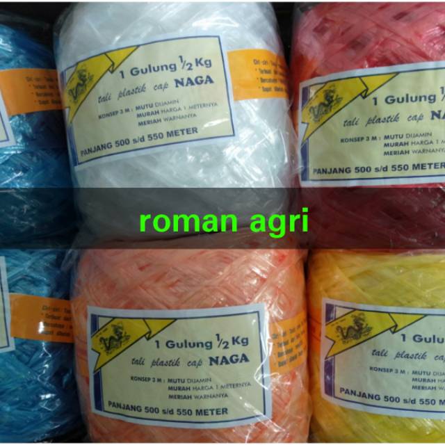 

Tali Plastik Rafia NAGA 500 gram panjang 500 meter