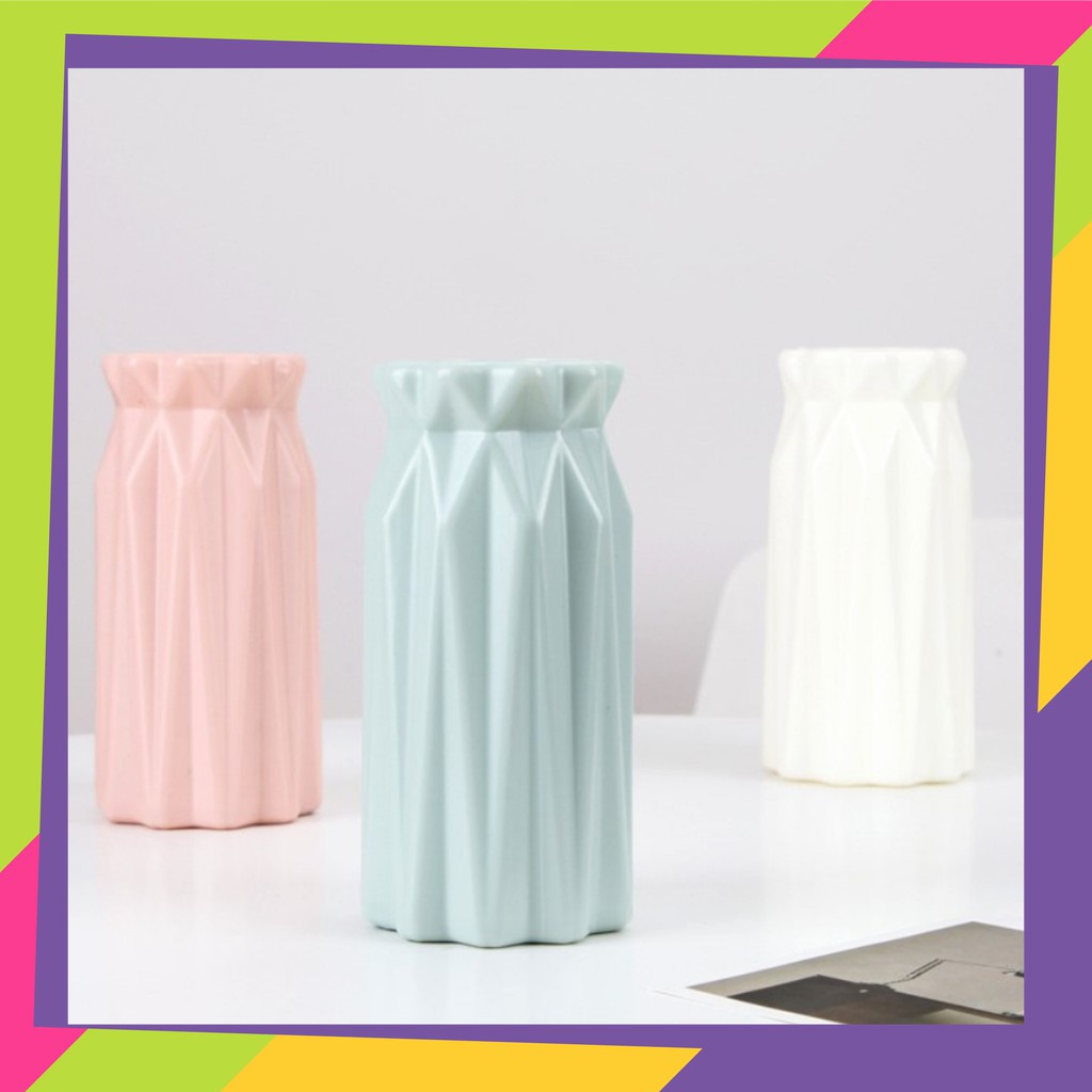 1334D1 / Pot bunga plastik Diamond / Vas bunga plastik gaya Nordic / Pot bunga tanaman Artificial