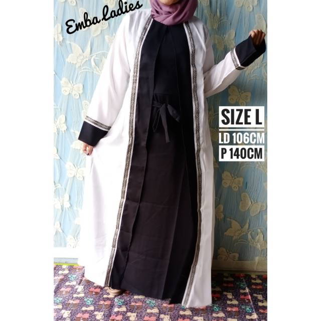 Emba Ladies M L XL Gamis Khimar Jubah Syar'i lebaran dress muslimah wanita remaja perempuan cewek pu