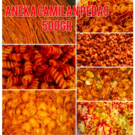 

MAKARONI, SEBLAK KERING, MIE KREMES, MIE LIDI,BASRENG PEDAS BERBAGAI MACAM PER 500GR